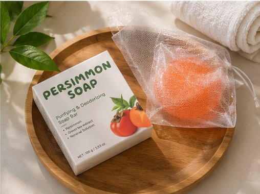 Savon au Kaki Japonais — Neutralise l'Odeur de Vieillissement (Nonénal)