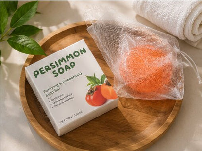 Savon au Kaki Japonais — Neutralise l'Odeur de Vieillissement (Nonénal)
